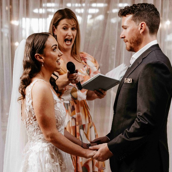 Just as the Bride creates a giggle